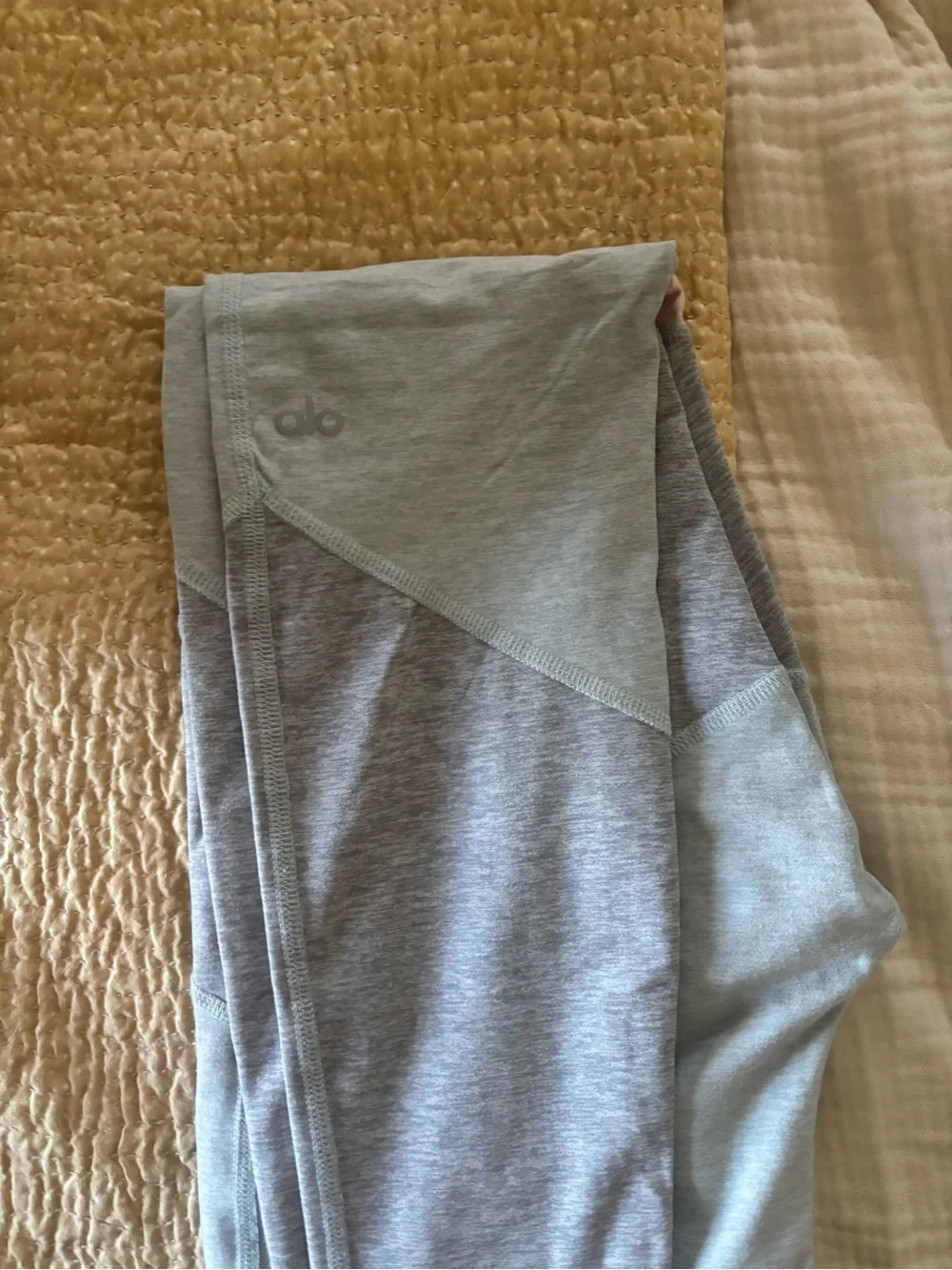ALO Yoga Mint, Gray & Pink Colorblock Leggings
